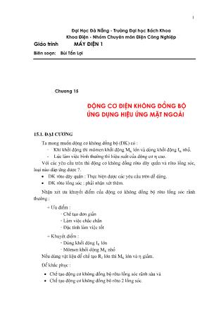 Giáo trình Máy điện 1 - Chương 15: Động cơ điện không đồng bộ ứng dụng hiệu ứng mặt ngoài