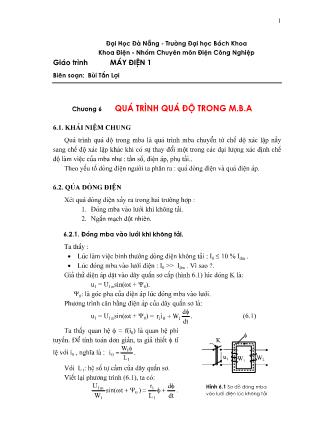 Giáo trình Máy điện 1 - Chương 6: Quá trình quá độ trong M.B.A