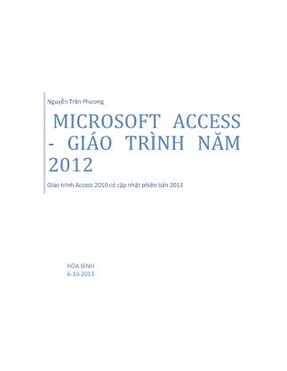 Giáo trình Microsoft Access 2010