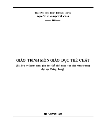 Giáo trình môn Giáo dục thể chất