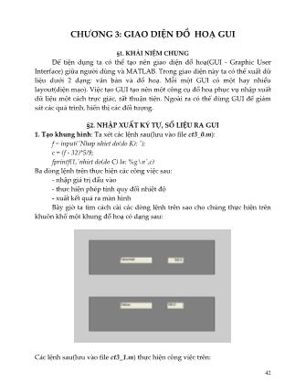 Giáo trình môn Matlab - Chương 3: Giao diện đồ hoạ GUI