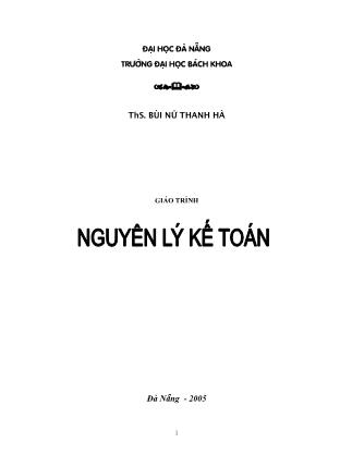 Giáo trình Nguyên lý kế toán