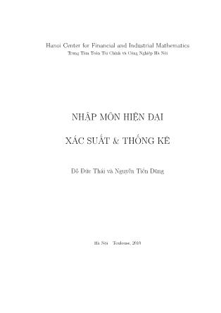 Giáo trình Nhập môn hiện đại xác suất & thống kê