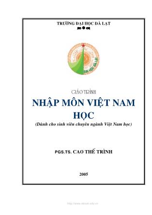 Giáo trình Nhập môn Việt Nam học