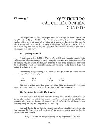 Giáo trình Ô tô và ô nhiễm môi trường - Chương 2: Quy trình đo các chỉ tiêu ô nhiễm của ô tô