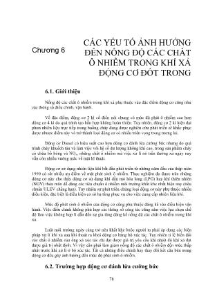 Giáo trình Ô tô và ô nhiễm môi trường - Chương 6: Các yếu tố ảnh hưởng đến nồng độ các chất ô nhiễm trong khí xả động cơ đốt trong