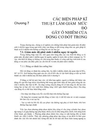 Giáo trình Ô tô và ô nhiễm môi trường - Chương 7: Các biện pháp kĩ thuật làm giảm mức độ gây ô nhiễm của động cơ đốt trong