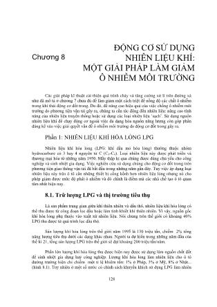 Giáo trình Ô tô và ô nhiễm môi trường - Chương 8: Động cơ sử dụng nhiên liệu khí Một giải pháp làm giảm ô nhiễm môi trường (Phần 1)