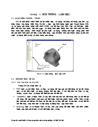 Giáo trình SolidWork 2001 - Chương 1: Môi trường làm việc