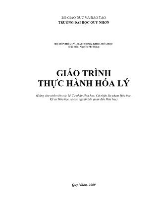 Giáo trình Thực hành hóa lý