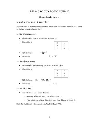 Giáo trình thực tập Kỹ thuật số - Bài 1: Các cửa logic cơ bản (Basic Logic Gates)