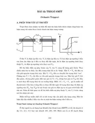 Giáo trình thực tập Kỹ thuật số - Bài 12: Trigơ smit (Schmitt Trigger)
