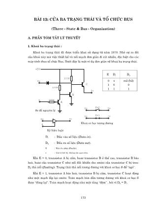Giáo trình thực tập Kỹ thuật số - Bài 13: Cửa ba trạng thái và tổ chức bus (Three - State & Bus - Organization)
