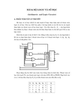 Giáo trình thực tập Kỹ thuật số - Bài 6: Bộ logic và số học (Arithmetic and Logic Circuits)