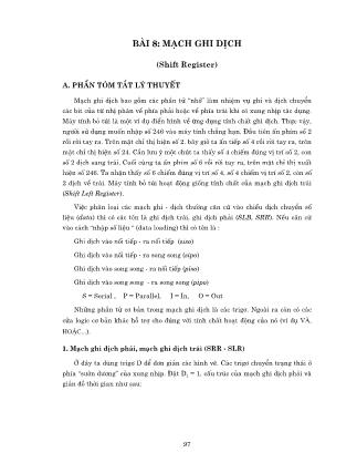 Giáo trình thực tập Kỹ thuật số - Bài 8: Mạch ghi dịch (Shift Register)