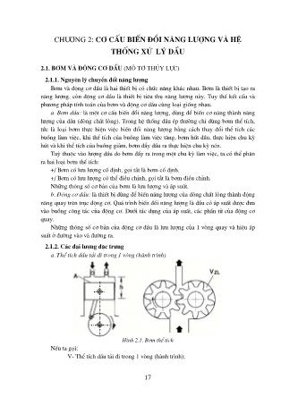 Giáo trình Thủy lực và khí nén - Chương 2: Cơ cấu biến đổi năng lượng và hệ thống xử lý dầu