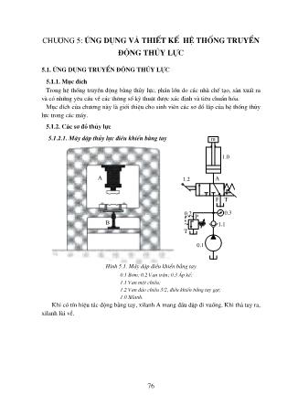 Giáo trình Thủy lực và khí nén - Chương 5: Ứng dụng và thiết kế hệ thống truyền động thủy lực