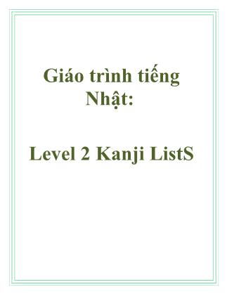 Giáo trình Tiếng Nhật - Level 2 Kanji ListS