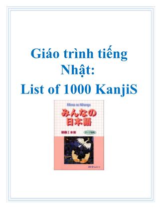 Giáo trình Tiếng Nhật - List of 1000 KanjiS
