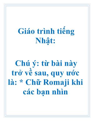 Giáo trình Tiếng Nhật