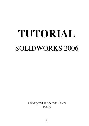 Giáo trình Tutorial SolidWorks 2006