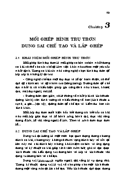 Giáo trình Vẽ cơ khí kỹ thuật - Chương 3: Mối ghép hình trụ trơn dung sai chế tạo và lắp ghép
