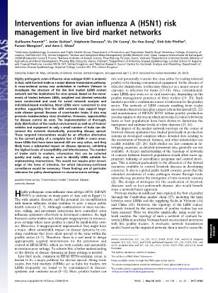 Interventions for avian influenza A (H5N1) risk management in live bird market networks