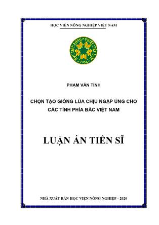 Luận án Chọn tạo giống lúa chịu ngập úng cho các tỉnh phía Bắc Việt Nam