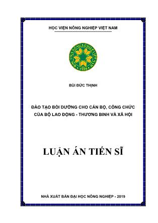 Luận án Đào tạo bồi dưỡng cho cán bộ, công chức của Bộ Lao động - Thương binh và Xã hội