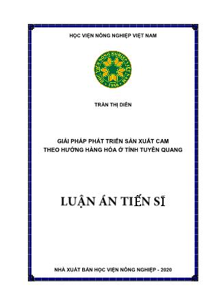 Luận án Giải pháp phát triển sản xuất cam theo hướng hàng hóa ở tỉnh Tuyên Quang