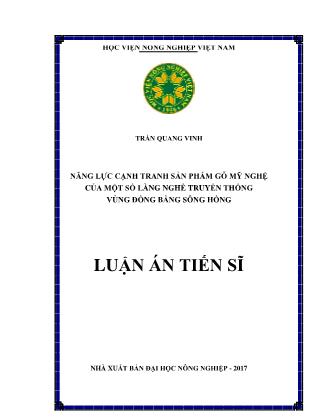 Luận án Năng lực cạnh tranh sản phẩm gỗ mỹ nghệ của một số làng nghề truyền thống vùng đồng bằng sông Hồng