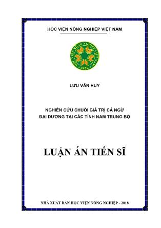 Luận án Nghiên cứu chuỗi giá trị cá ngừ đại dương tại các tỉnh Nam Trung Bộ