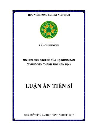 Luận án Nghiên cứu sinh kế của hộ nông dân ở vùng ven thành phố Nam Định