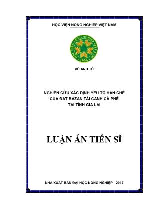 Luận án Nghiên cứu xác định yếu tố hạn chế của đất bazan tái canh cà phê tại tỉnh Gia Lai