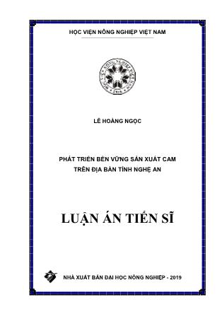 Luận án Phát triển bền vững sản xuất cam trên địa bàn tỉnh Nghệ An