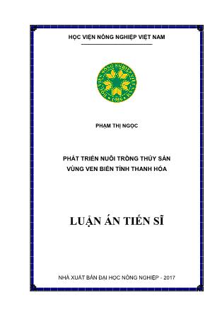 Luận án Phát triển nuôi trồng thủy sản vùng ven biển tỉnh Thanh Hóa