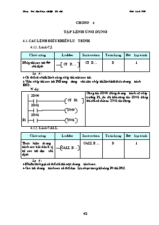 Tài liệu đào tạo PLC - Chương 4: Tập lệnh ứng dụng