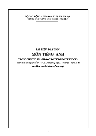 Tài liệu dạy học môn Tiếng Anh - Trình độ Trung cấp