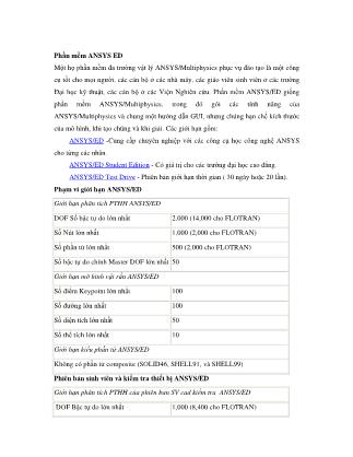 Tài liệu Hướng dẫn sử dụng ANSYS ED
