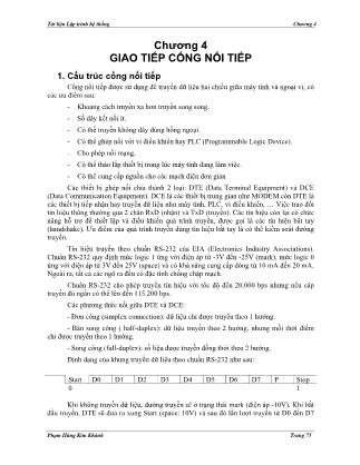 Tài liệu Lập trình hệ thống - Chương 4: Giao tiếp cống nối tiếp