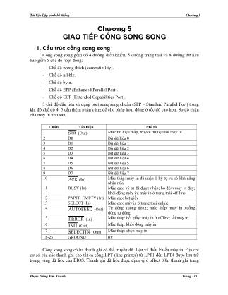 Tài liệu Lập trình hệ thống - Chương 5: Giao tiếp cống song song