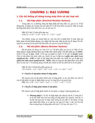 Tài liệu Vi xử lý - Chương 1: Đại cương - Phạm Hùng Kim Khánh
