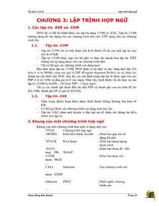 Tài liệu Vi xử lý - Chương 3: Lập trình hợp ngữ - Phạm Hùng Kim Khánh