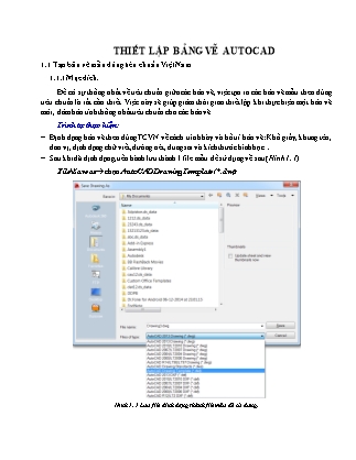 Thiết lập bảng vẽ AutoCad - Ngành cơ khí