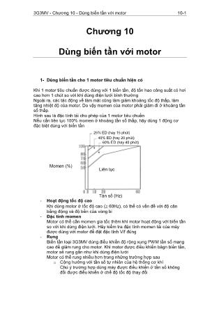 Bài giảng 3G3MV - Chương 10: Dùng biến tần với motor