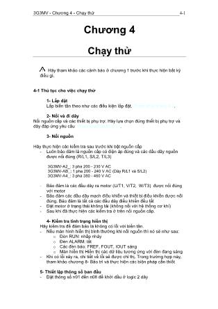 Bài giảng 3G3MV - Chương 4: Chạy thử
