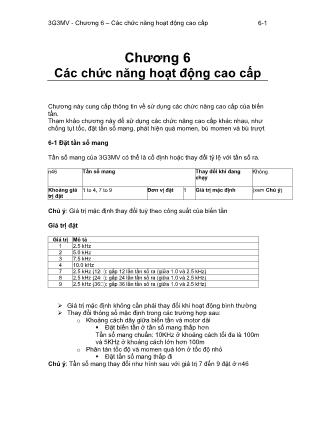 Bài giảng 3G3MV - Chương 6: Các chức năng hoạt động cao cấp