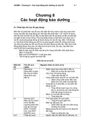 Bài giảng 3G3MV - Chương 8: Các hoạt động bảo dưỡng