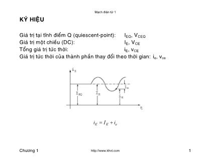 Bài giảng Mạch điện tử 1 - Chương 1: Diode bán dẫn