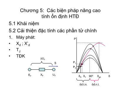 Bài giảng Ổn định hệ thống điện - Chương 5: Các biện pháp nâng cao tính ổn định hệ thống điện